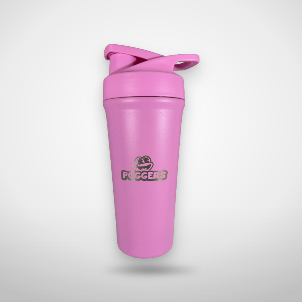 Pink Stainless Steel Shaker & Strawberry Energy Bundle