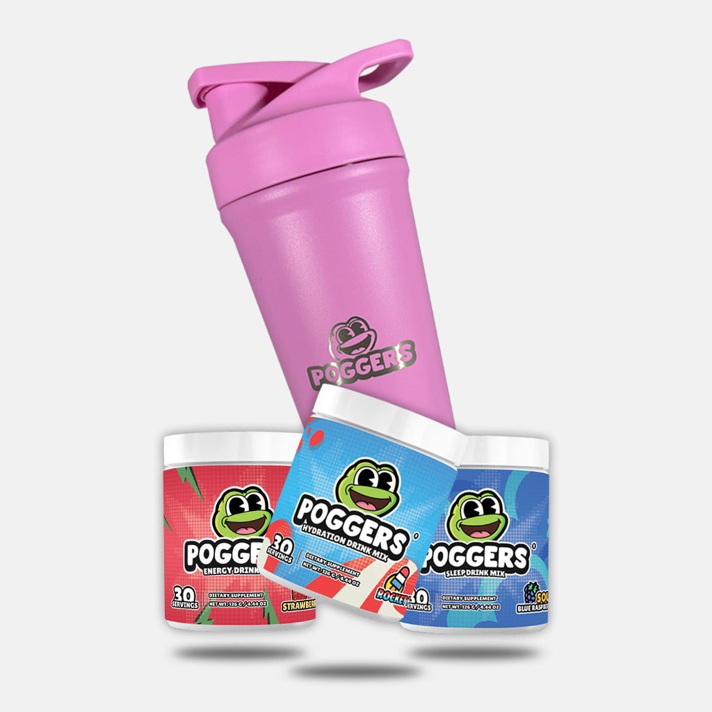 Pink 24oz Stainless Steel Shaker & 3 Tubs Bundle